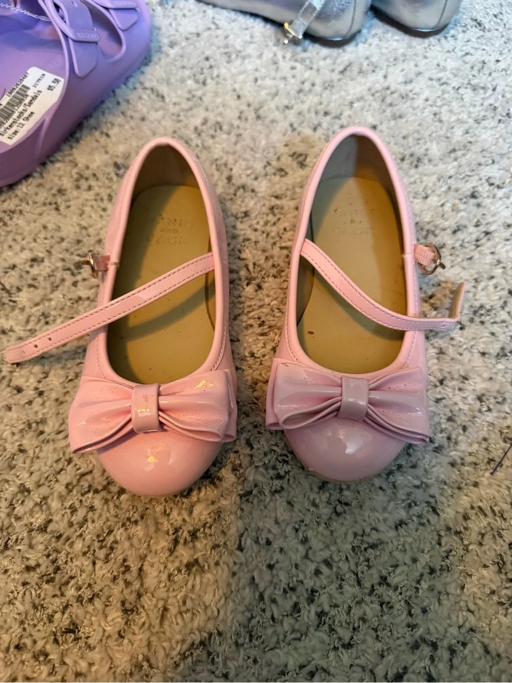 Janie and Jack Pink Patent Mary Jane Bow Dress Shoes size 10